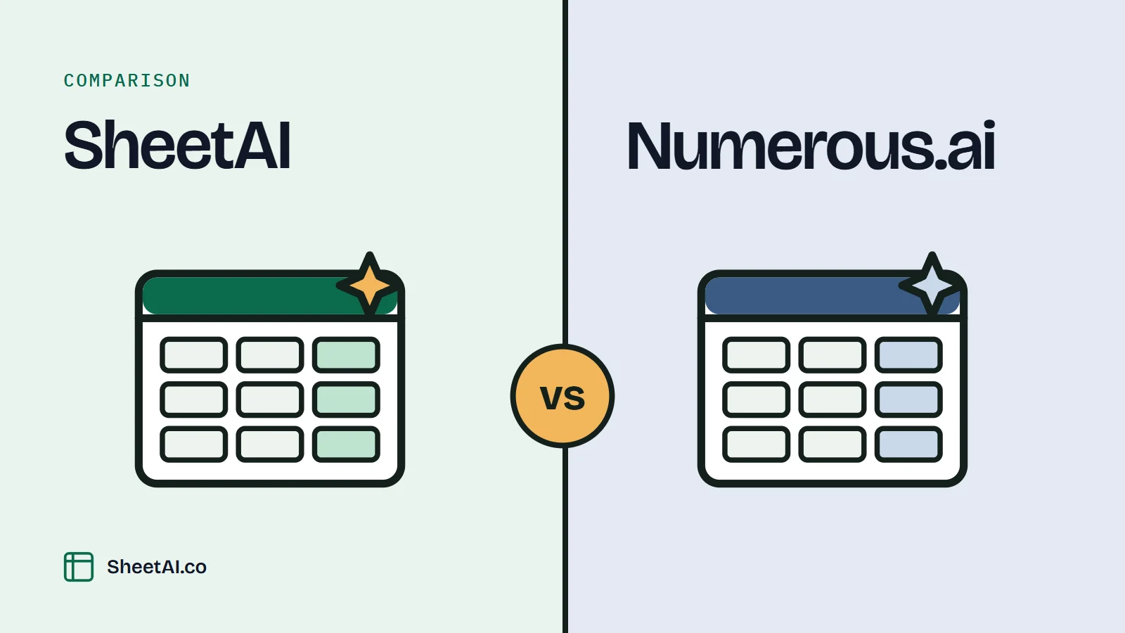 SheetAI vs Numerous.ai: the two tools side by side
