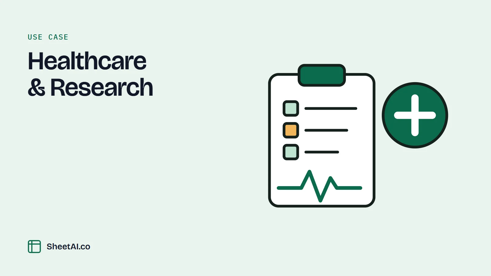 Healthcare & Research: illustration for SheetAI's healthcare & research use case